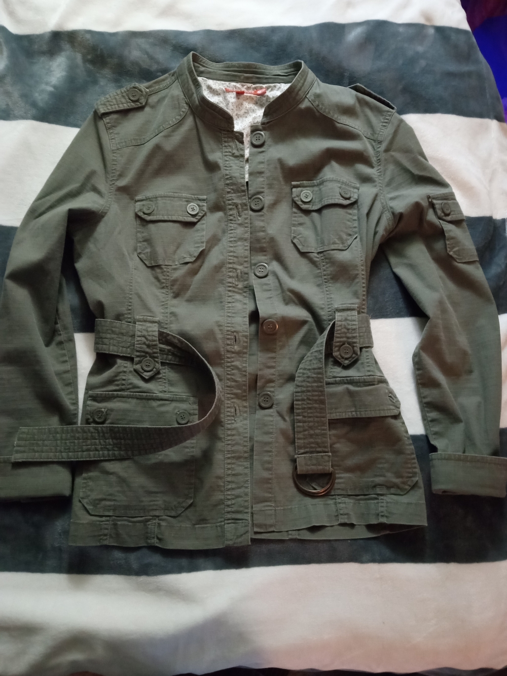 Point Zero Olive Green Button-Front Jacket
